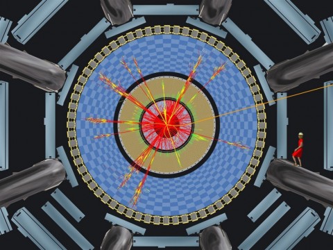 So k�nnte die Erzeugung eines Schwarzen Loches im Atlas-Experiment aussehen (Bild: CERN)