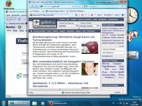 Windows 7 Beta - Tasksymbole mit Programmnamen 