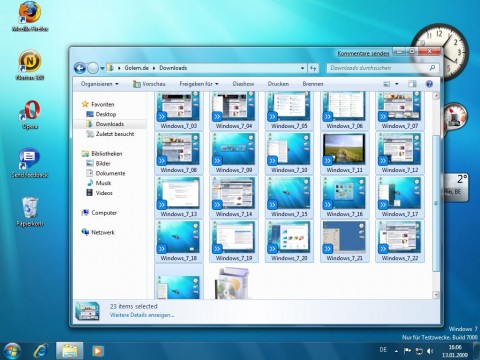 Windows 7 Beta - Bildervorschau im Windows Explorer