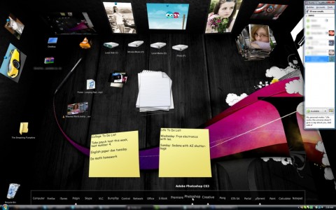 Bumptop - Desktop-Ansicht mit virtuellen W&auml;nden