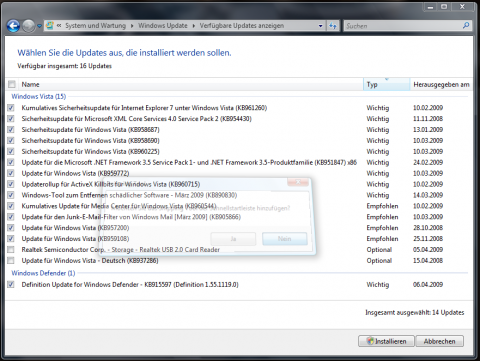 Diese Updates fehlten
