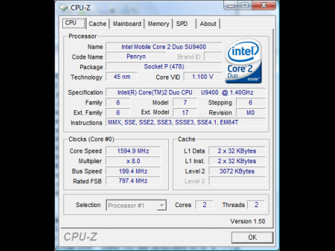 Falscher Wert: CPU-Z zeigt 1,6 GHz an