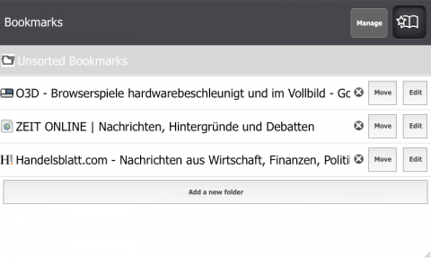 Fennec - Bookmark-Verwaltung