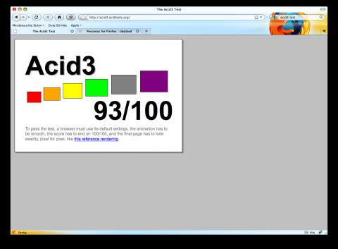 Firefox 3.5 im Acid-3-Test