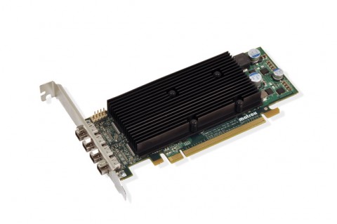 Matrox M9148: Mit drei Mini-DisplayPort-Anschl&uuml;ssen wird es schon eng im Low-Profile-Format.