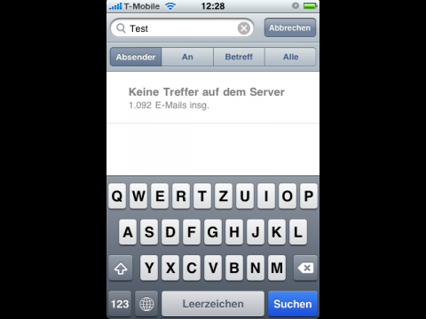 ... kann der Anwender die Suchanfrage an den IMAP4-Server weiterleiten.