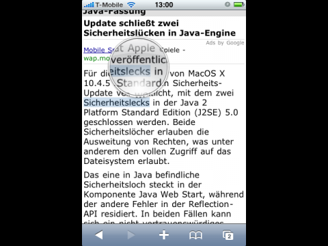 Mit der Lupe sucht der Anwender die Textstelle.