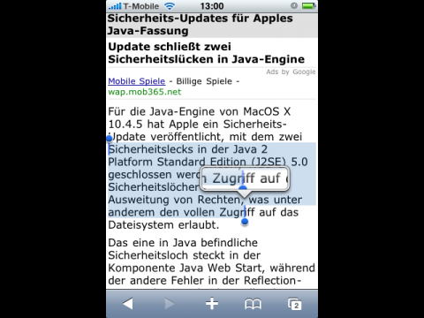 Die Markierung l&auml;sst sich ver&auml;ndern.