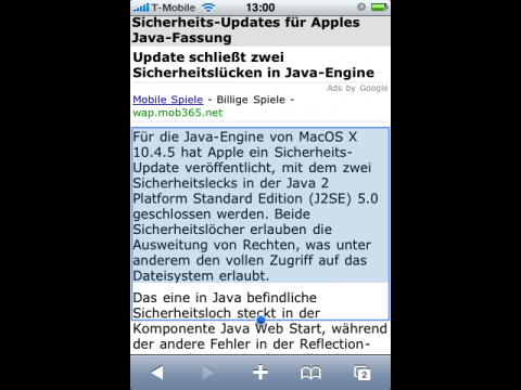 Auch ganze Abs&auml;tze lassen sich markieren ... 