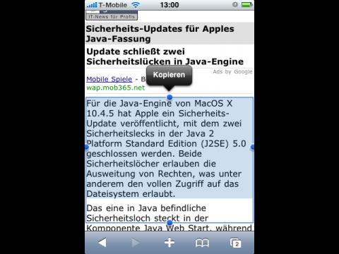 ... kopieren und ...
