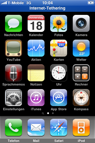 Auch in Anwendungen ist das Tethering sichtbar.