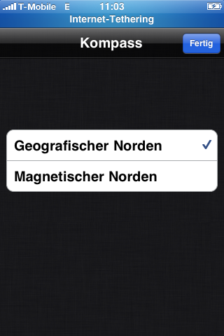 Der Anwender kann den Norden definieren.