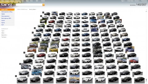 Bing Visual Search Galleries - Recherche nach Autos