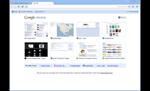 Neu gestaltete Neue-Tab-Seite 