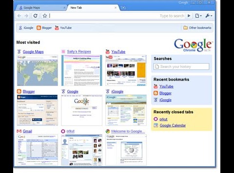 Neu gestaltete Neue-Tab-Seite 