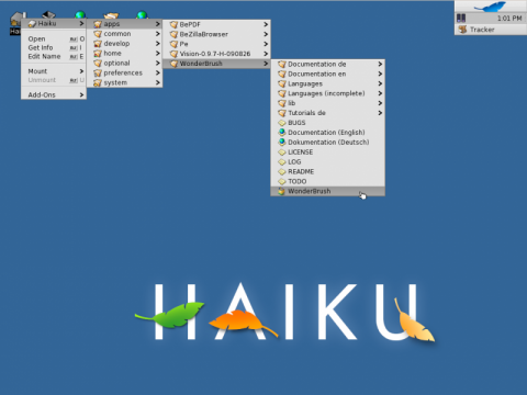 Das Kontextmen&uuml; in Haiku