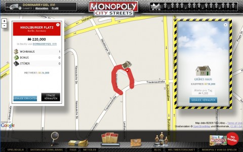 Immerhin: 9.000 Monopoly-Dollar bringt das Haus am Nikolsburger Platz pro Tag ein.