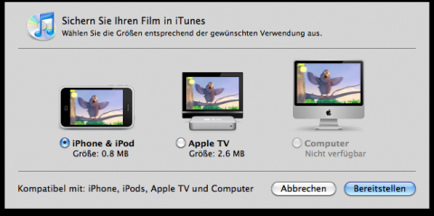 Exportm&ouml;glichkeiten mit dem neuen Quicktime Player