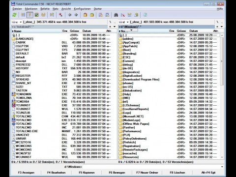 Total Commander 7.50 - Brotkrumennavigation in manueller Einstellung