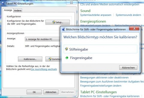 Kalibrierung des Bildschirms. Daf&uuml;r braucht es nur beim ersten Versuch Administrationsrechte.