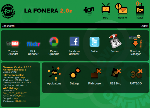 Fonera 2.0n - Bedienoberfl&auml;che