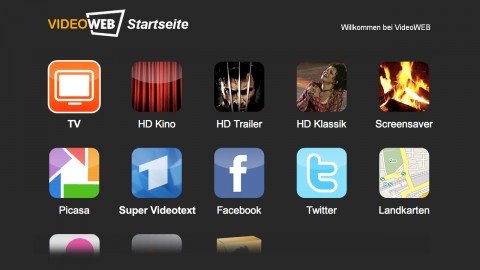 Videoweb S500/600S - Startbildschirm