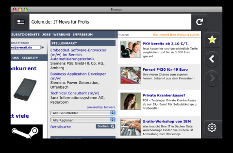 Fennec 1.0 Beta 4 f&uuml;r Maemo (unter MacOS X)
