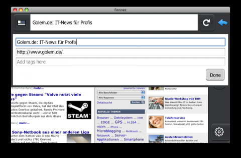 Fennec 1.0 Beta 4 f&uuml;r Maemo (unter MacOS X)