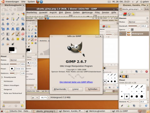 Die Bildbearbeitungssoftware Gimp liegt diesmal in der Version 2.6.7 bei.