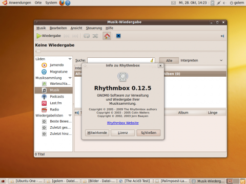 F�r Musikdateien zeichnet weiterhin Rhythmbox verantwortlich.