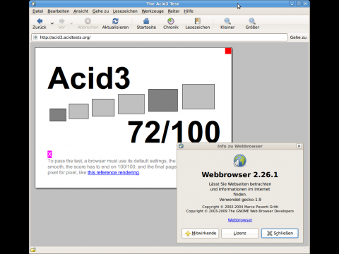 Im Gegensatz zu der Vorg�ngerversion 2.26 mit der Gecko-Engine...