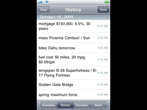 Wolfram-Alpha-iPhone-App - History
