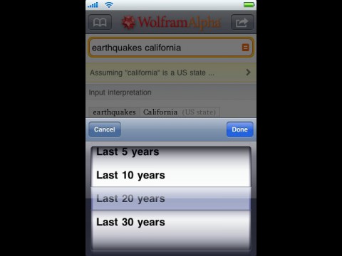 Wolfram-Alpha-iPhone-App - Eingabemaske f&uuml;rs iPhone