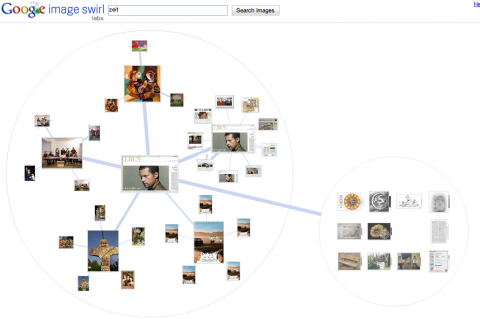 Google Image Swirl - Suche nach "Zeit", Image-Cluster