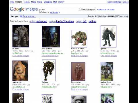 Google Suchergebnisseite Image-Search
