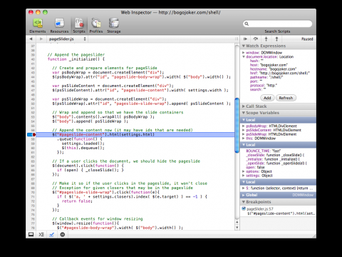 Webkit Web Inspector: Watched Expressions