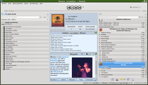 Das Hauptfenster des KDE-Musikplayers