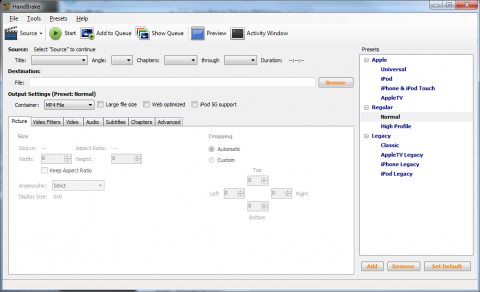 Handbrake 0.9.4 unter Windows