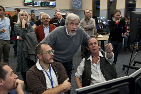Cern-Chef Rolf Heuer bei LHC-Neustart (Foto: Cern)