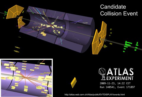 Die erste Kollision im Experiment Atlas (Foto: Cern)