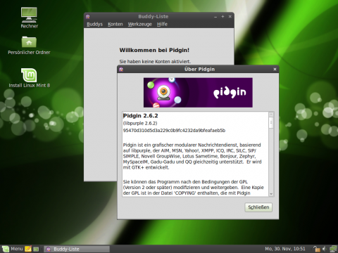 Das Chat-Programm Pidgin ersetzt das unter Gnome 2.28 &uuml;bliche Empathy