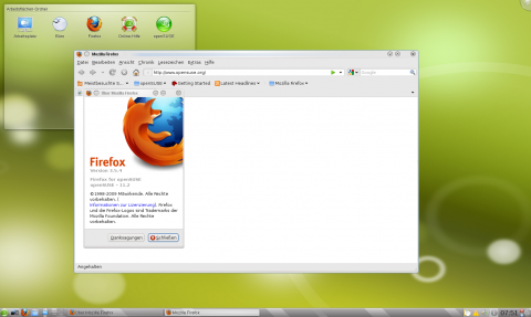 Der Firefox-Browser wurde nahtlos in die KDE-Oberfl&auml;che angepasst...