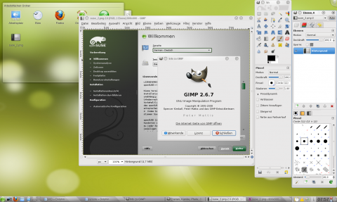 Die Bildbearbeitung Gimp liegt in der Version 2.6.7.