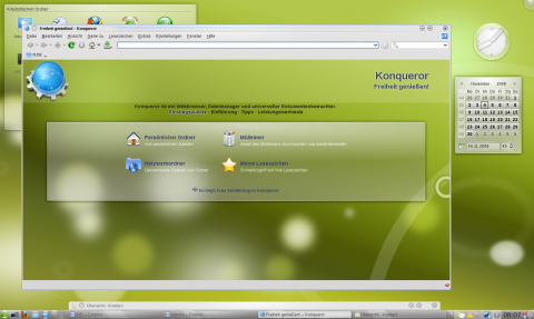 Der Browser Konqueror liegt zwar bei, verlor aber den Status des Standardbrowsers an Firefox.