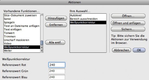 Graphicconverter 6.6 - Aktionszusammenstellung