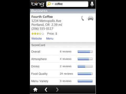 Bing auf dem iPhone