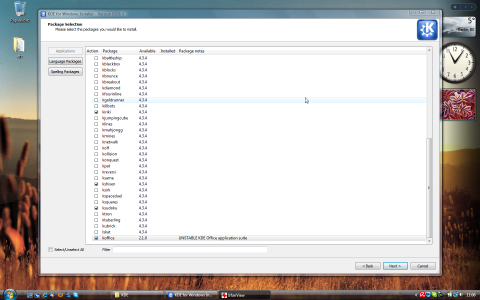 Neben zahlreichen Spielen bietet KDE on Windows auch die Version 2.1 der Koffice-Suite an.