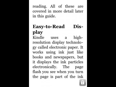 Kindle for iPhone 1.3 - die automatische Bildschirmausrichtung l&auml;sst sich per Vorh&auml;ngeschloss-Icon aktivieren und deaktivieren.