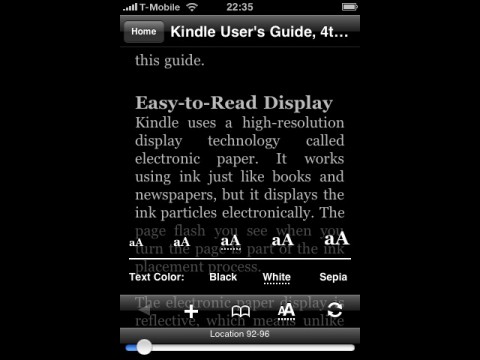 Kindle for iPhone 1.3 - wei&szlig;er Text auf schwarzem Grund