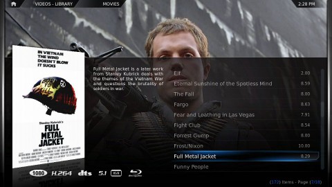 XBMC 9.11 Camelot - mit der neuen Standard-Skin Confluence